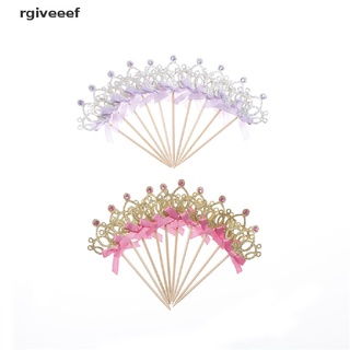 rgiveeef 10 unids/set pretty princess crown cake topper boda cumpleaños bebé ducha decoración cl