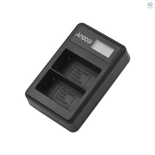 Fy Andoer LCD2-NPF550 cargador de batería USB Dual para Sony NP-F550 NP-F570 NP-F530 NP-F330
