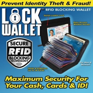 lock wallet - seguro rfid bloqueo de tarjetas de crédito monederos (negro)