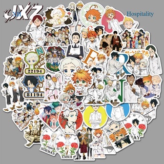 Hospitality 50 unids/Set Anime The Promised Neverland Graffiti pegatinas para coche fresco portátil pegatinas niños pegatinas
