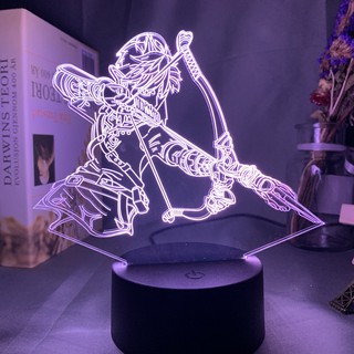 la leyenda de zelda link figura led luz de noche para el juego de la decoración de la sala de ideas de evento premio luz de noche cambio de color escritorio lámpara usb (1)