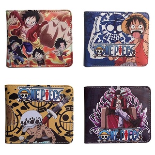 Novelty Cartoon Anime One Piece Wallet Men's Short Wallets Student PU Leather Purse Dollar Price Card Holder Gift Kids Wallets