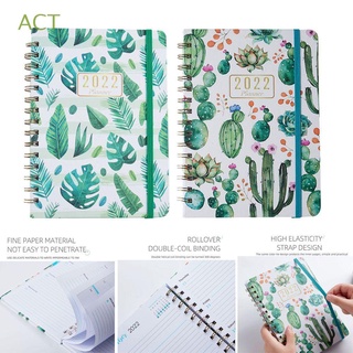 ACT 2PCS Worksheet Schedule Planner Daily Plan A5 Note Book 2022 Notebook Planner Cactus Journals Stationery Supplies Writting Notepad DIY Diary Calendars