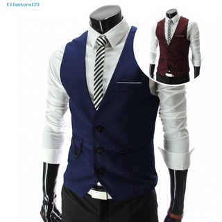 🙌 Ellastore123 chaleco de hombre con Textura suave color sólido Para negocios/Formal/Combina todo 4Mek