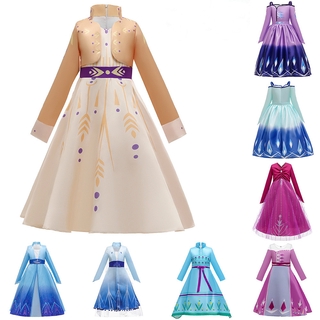 Frozen 2 Anna Elsa Niñas Princesa Cosplay Vestido Niños Disfraz Fiesta De Cumpleaños (1)
