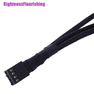 Righteousflourishing cobre 3 vías PWM 4Pin/3Pin ordenador ventilador de alimentación manga divisor Cable de extensión (2)