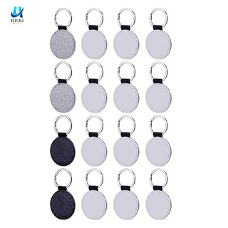 16 Pieces Sublimation Blanks Keychain Round Heat Transfer for DIY