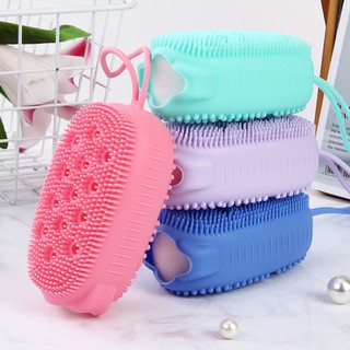 1 pza brocha creativa de silicona para baño de burbujas/cepillo de masaje de doble cara para masaje cuero cabelludo/cepillo de masaje para baño/cepillo de ducha limpio
