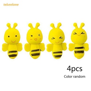 teke 4pcs lindo mini animal insecto pequeños borradores de abeja amarilla borradores de lápices de goma suministros de oficina escolar