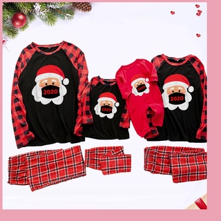 Conjunto De Pijama Para la familia pantalones+Blusa con estampado De navidad/navidad/bebé/niño