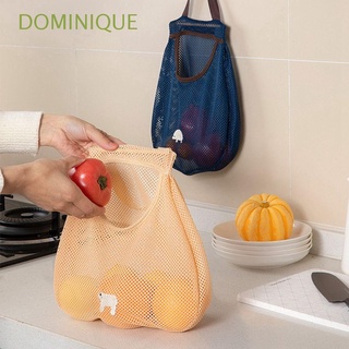 DOMINIQUE Hollow Hanging Bags Breathable Mesh Bag Fruit Storage Bag Portable Wall-mounted Garlic Onion Net Vegetable Sorting Kitchen Gadgets/Multicolor