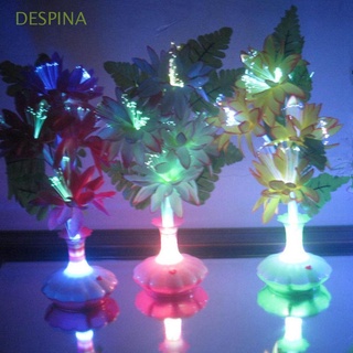 despina home flor artificial san valentín fibra óptica luz de noche fiesta de boda con jarrón decoración del hogar led girasoles lámpara