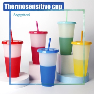 vasos reutilizables que cambian de color con tapas y tazas heladas de paja para adultos y niños