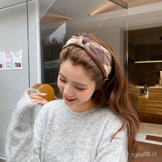 Otoño e Invierno Internet celebridad Mori chica versátil a cuadrosinsBanda de pelo/Clip Simple elegante coreana