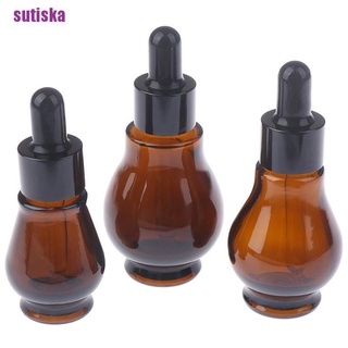 sutiska 10/20/30 ml botellas vacías de cristal marrón con pipeta para aceite esencial FSA (9)
