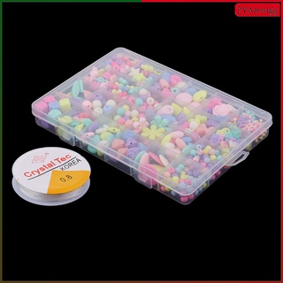 500 cuentas mixtas multicolores espaciadores abalorios sueltos para niños joyería de juguete (1)