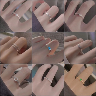 s925 nuevo anillo coreano de plata para mujer anillo de moda simple anillo de cristal accesorio para anillo femenino regalo