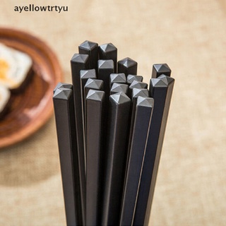 [ayellowtrtyu] 1 Par De Palillos Japoneses De Aleación Antideslizantes Sushi Chop Sticks Set De Regalo Chino .