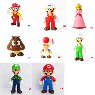 JENNIFERDZ Lindo Figura Juguetes PVC Super Mario Bros . De Acción Estatua De Los Niños Luigi Seta Decoraciones De Escritorio Anime Modelo De (2)