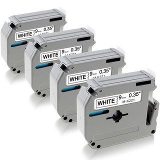 4 cartuchos compatibles Brother P-touch Label Maker cinta M-K221 MK-221 MK221 M221 9mm, para PT-M95 PT-90 PT-70BM PT-70 65