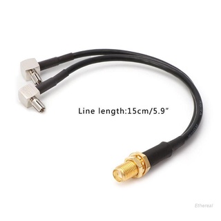 Et Y Type SMA Female To 2 x TS9 Male Plug Splitter Combined Pigtail Cable RG174 15cm