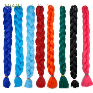 evan1 kanekalon jumbo trenzado sintético falso trenza extensión de pelo para las mujeres afro twist trenzas peinados ombre crochet trenzas