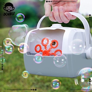 [Doble] máquina automática de burbujas soplador de burbujas fabricante portátil de burbujas para niños 3000 burbujas + por minuto alimentado por USB para fiesta al aire libre/interior cumpleaños (2)