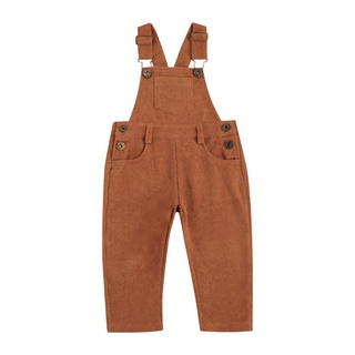 Swt-toddler mono de Color sólido, pantalones de tirantes casuales para bebé con bolsillos ajustables