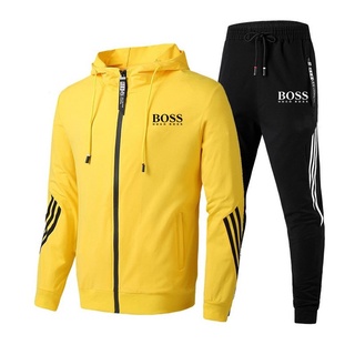 🙌 Nuevo Hugo Boss - suéter con capucha para hombre, pantalones Ck, ropa deportiva masculina, conjunto de dos piezas mJBC