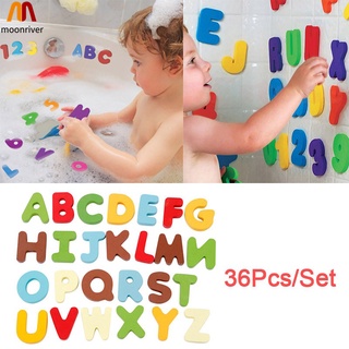 Mr 26 letras 10 números de espuma flotante juguetes de baño para niños bebé baño flotadores