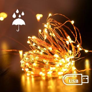 10m usb led de cobre cadena de luces de hadas luces al aire libre guirnalda fiesta fiesta boda decoración