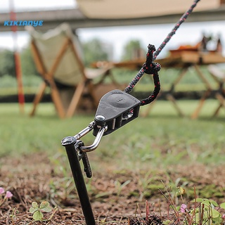 [kikianye] polea ligera de la polea de la rueda de elevación de la cuerda de gancho de trinquete de carga suave para acampar (2)