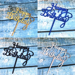 Riseskhb Happy Birthday Acrylic Cake Topper Cupcake Topper For Kids Birthday Party C *Hot Sale