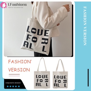 Lfashion moda letras impresión lona Tote bolsa de la compra de las mujeres de gran capacidad bolsos