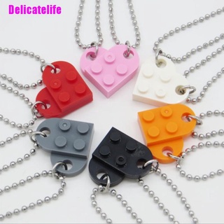 [Delicatelife] 1 pza collar con colgante de corazón Lego para parejas de moda