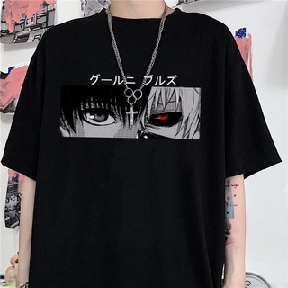 Japan Anime Punk Tokyo Ghoul Kaneki Ken Print T Shirt Loose Harajuku Casual Cool Chic Cartoon Streetwear Funimation Camiseta Feminina (1)