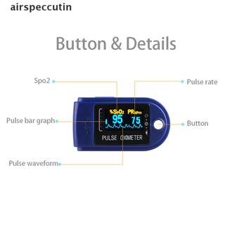 [airspeccutin] oxímetro de dedo pulsoximeter equipo médico frecuencia cardíaca spo2 pulso [airspeccutin] (4)