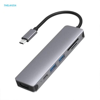 Thelakesa Compatible con HDMI nuevo 5 en 1 tipo C USB2. 0 3.0 Hub multifunción Type-C SD Dock