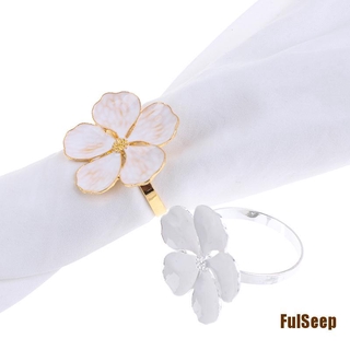 [cFULS] 6 piezas de boda simple ciruela servilleta servilleta 5 pétalos de la suerte flor servilleta anillo servilleta UUU