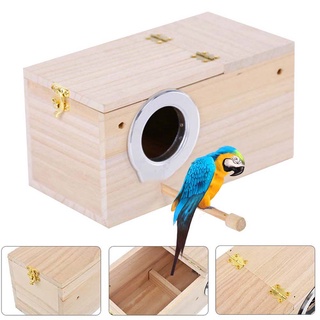 giftsuc Wooden Budgie Parakeet Lovebird Nest Box Pet Bird House Breeding Mating Home