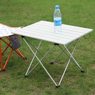 Mesa plegable de aluminio ultraligero al aire libre, para acampar, barbacoa, portátil, mesa de té, taburete con bolsa organizadora