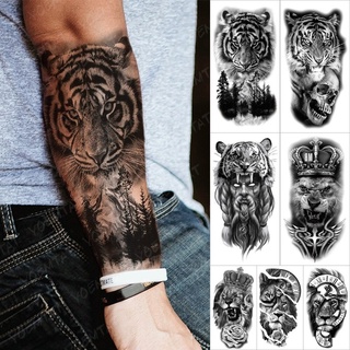 nuevo tatuaje temporal impermeable adhesivo bosque tigre montaña flash tatuajes