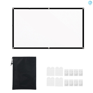Pantalla De proyección De Pc 100-inch 16:9 Portátil plegable pantalla gruesa blanca con Bolsa De Transporte Para el hogar Theater