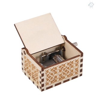 mini caja de música de madera vintage grabada a mano/caja musical para regalo de cumpleaños/día de san valentín/navidad