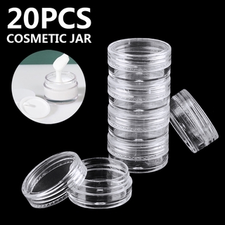 20pcs 5g pequeño transparente cosmético maquillaje ollas vacías plástico tarro de muestra arte contenedor