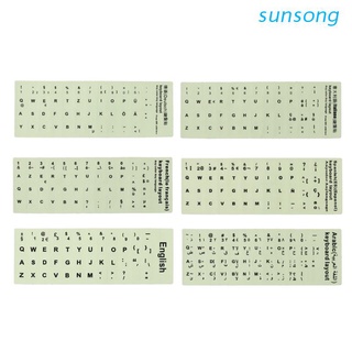 sunsong - pegatinas fluorescentes para teclado (impermeable)