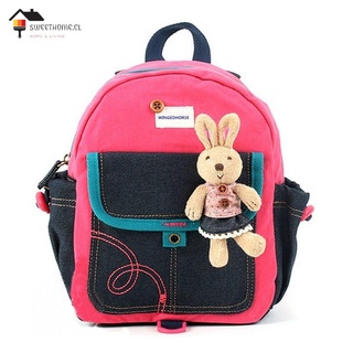 Hermosa muñeca juguete decoración niños mochilas bolsa de la escuela Anti-perdida correa niños (1)