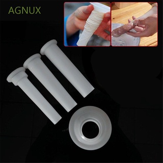 AGNUX 4pc/Set Nozzle Set Stuffer Meat Funnel Sausage Grinder Tube Spare Tubes Plastic Funnels Tools Handmade Caliber for Sausage Maker/Multicolor