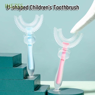 inezes simple en forma de u cepillo de dientes suave herramienta de limpieza de dientes niños cepillos de dientes 2-12 edad de silicona niños con mango cuidado oral cepillo de dientes cepillo de dientes/multicolor