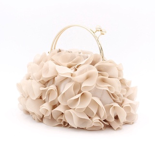 moda satén flor embrague bolso formal dressy top-handle bolsa de noche totes